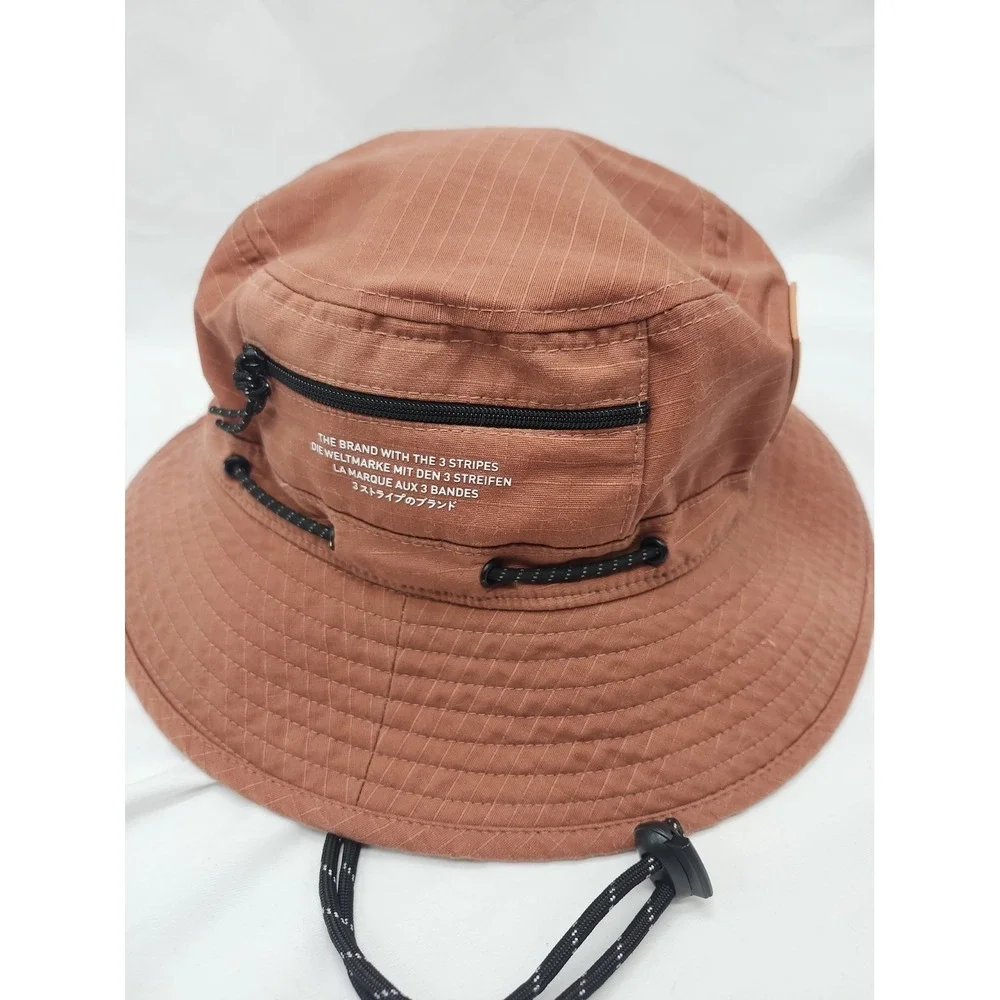 Adidas Men's Brown Boonie Hat One Size Wide Brim Chin Strap Outdoor